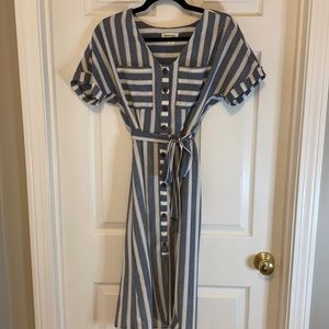 Knee length button dress